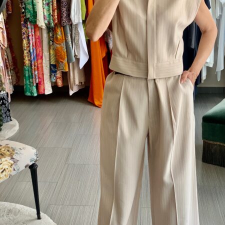 STRIPE TOP BEIGE -CKONTOVA