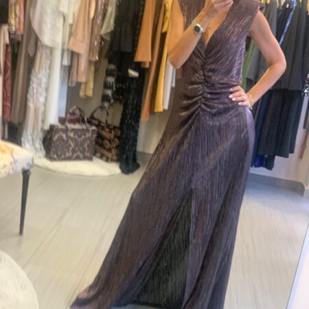 PLEATED DRESS GREEN/PURPLE-CKONTOVA