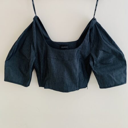 DENIM BUSTIER TOP BLACK / /WHITE -CKONTOVA