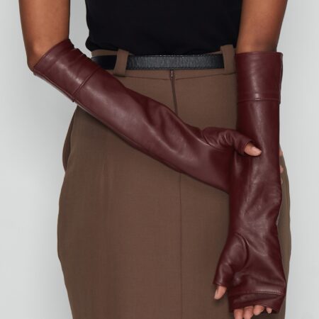 MAVERICK BURGUNDY LEATHER GLOVES-NADIA RAPTI