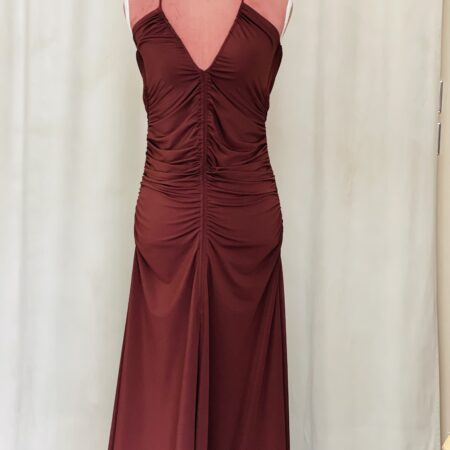 DRESS WITH RUFFLES BROWN  //  PETROL -CKONTOVA