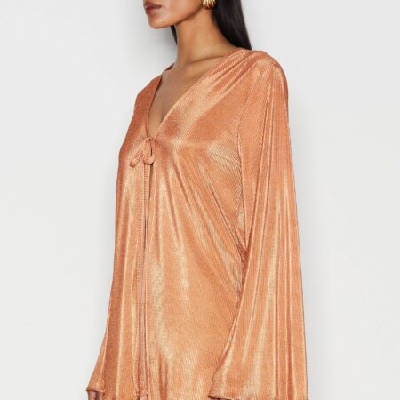 GRACE GALAXY BLOUSE /BLUE/BURNT ORANGE