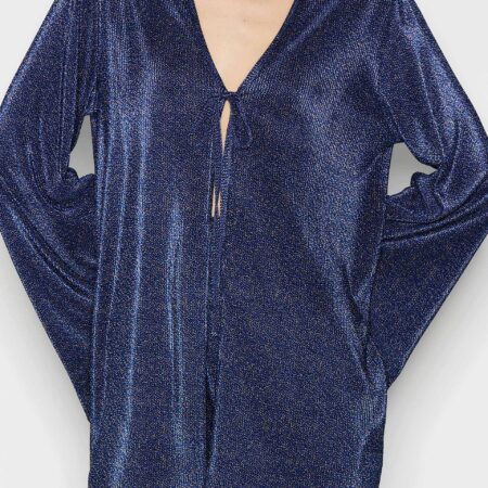 GRACE GALAXY BLOUSE /BLUE/BURNT ORANGE
