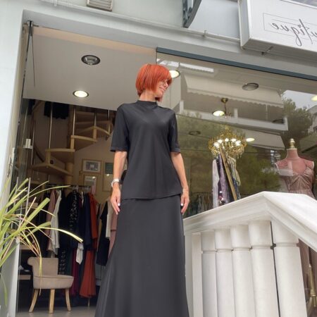 LONG FLARED SKIRT - CHILI - BLACK - ONE SIZE - CKONTOVA