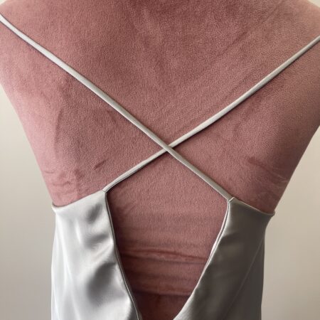 GREY SATIN SLIP DRESS - BORDEAUX SATIN SLIP DRESS CKONTOVA