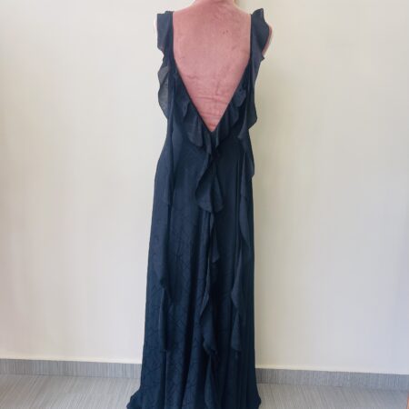 BLACK FLARED LONG DRESS