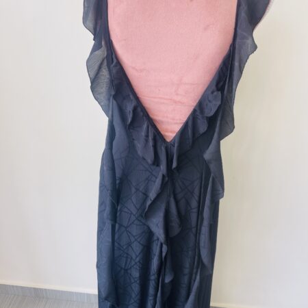 BLACK FLARED LONG DRESS