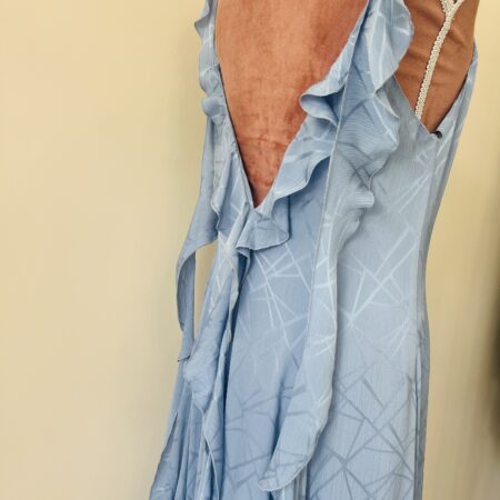 LIGHT BLUE FLARED LONG DRESS-CKONTOVA