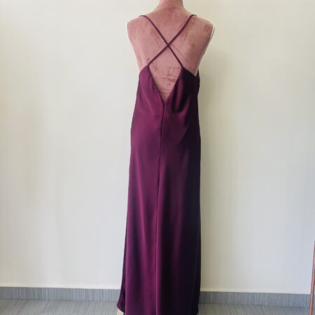 GREY SATIN SLIP DRESS - BORDEAUX SATIN SLIP DRESS CKONTOVA