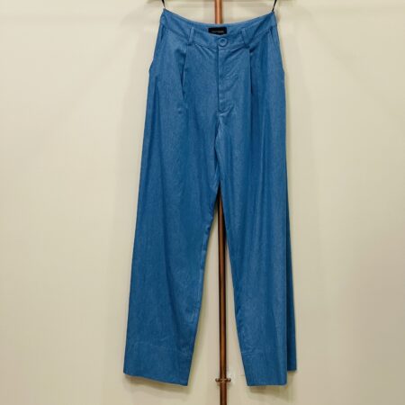 LIGHT BLUE DENIM WIDE PANTS-CKONTOVA