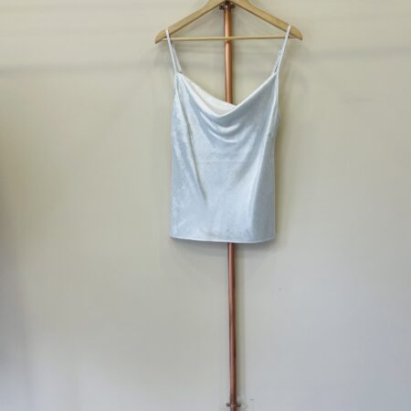 GOLD SATIN DRAPED TOP -SATIN DRAPE TOP SILVER CKONTOVA