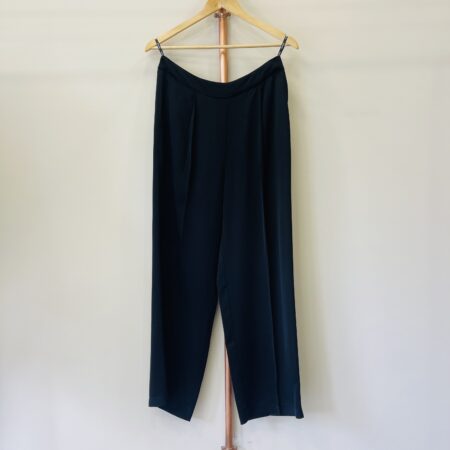 VANILLA SATIN PANTS -BLACK SATIN PANTS CKONTOVA