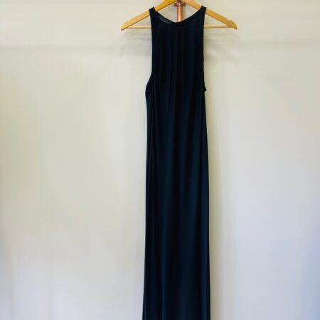 GREY HALTER NECK LONG DRESS-BLACK HALTER NECK LONG DRESS CKONTOVA