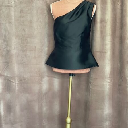 DUCHESS ONE SHOULDER TOP BLACK-CKONTOVA