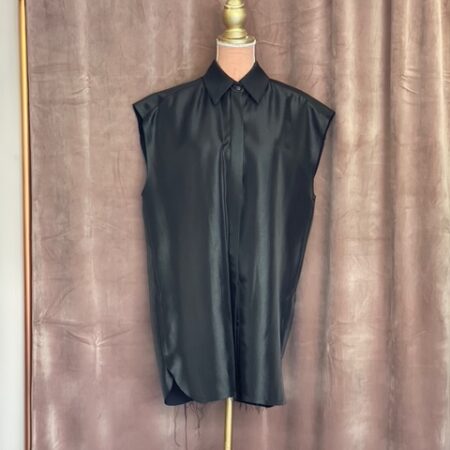 METALLIC SHIRT DRESS BLACK ONE SIZE-CKONTOVA
