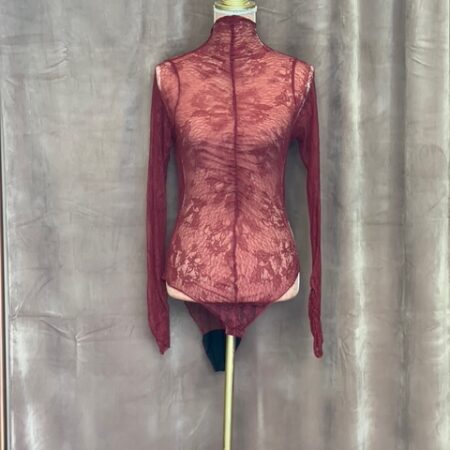 BORDEAUX BORDEAUX LACE RUFFLED BODYSUIT/ BLACK LACE RUFFLED BODYSUIT-CKONTOVA
