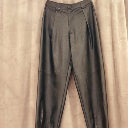 LEATHER LOOK PANTS BROWN-CKONTOVA