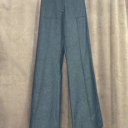 HIGH-WAISTED DENIM WIDE PANTS-CKONTOVA