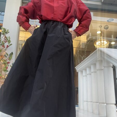 TAFFETA SΚΙRT BLACK-CKONTOVA