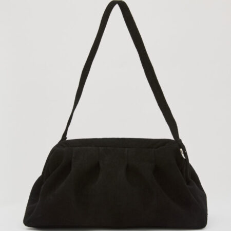 DIMI CLUTCH SUEDE ΤΣΑΝΤΑ ΜΑΥΡΗ //ΚΑΦΕ - LEATHER TWIST