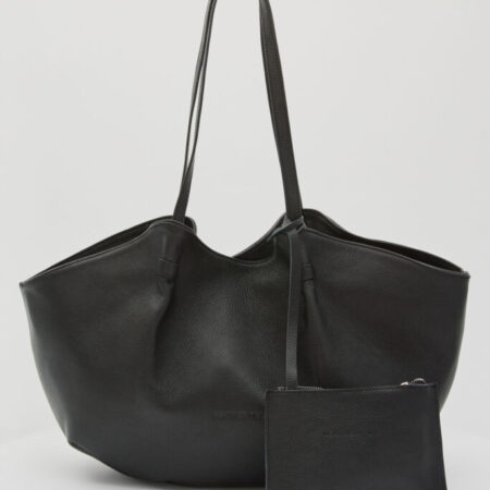 BLUSH ΔEΡΜΑΤΙΝΗ SHOPPER ΤΣΑΝΤΑ ΜΑΥΡΗ-LEATHER TWIST