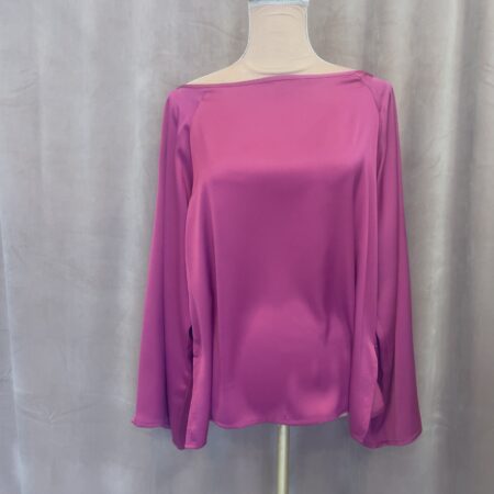 CHERRY SATIN ASYMMETRICAL BLOUSE /KHAKI SATIN ASYMMETRICAL BLOUSE /BLACK SATIN ASYMMETRICAL BLOUSE -CKONTOVA