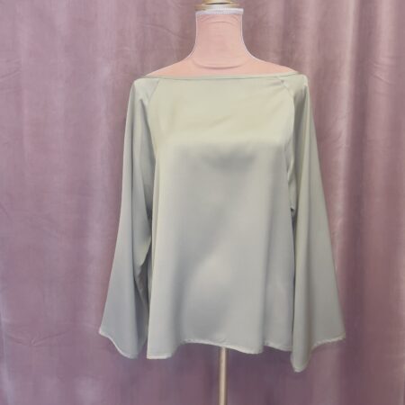CHERRY SATIN ASYMMETRICAL BLOUSE /KHAKI SATIN ASYMMETRICAL BLOUSE /BLACK SATIN ASYMMETRICAL BLOUSE -CKONTOVA