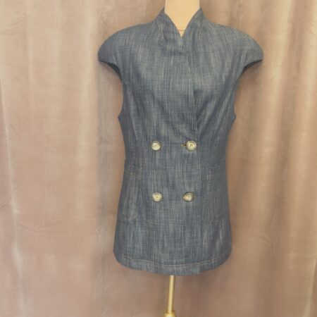 DENIM SHORT SLEEVE BLAZER-CKONTOVA