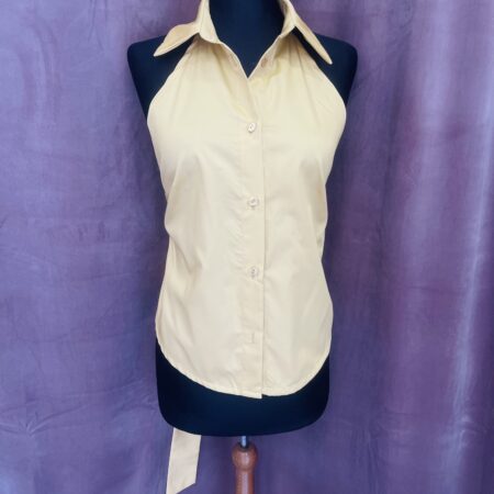MUSTARD BACKLESS SHIRT-CKONTOVA