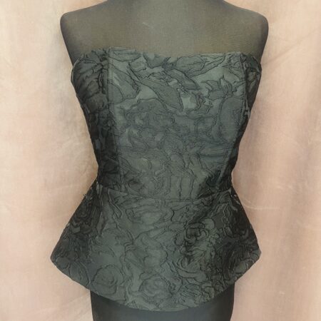 BLACK TEXTURED BUSTIER-WHITE TEXTURED BUSTIER CKONTOVA