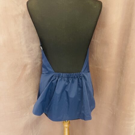 BLUE HALTER DRAPED TOP-CKONTOVA