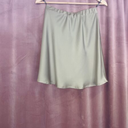 KHAKI SATIN MINI SKIRT-CKONTOVA