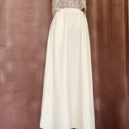 WHITE MIDI A LINE SKIRT-CKONTOVA