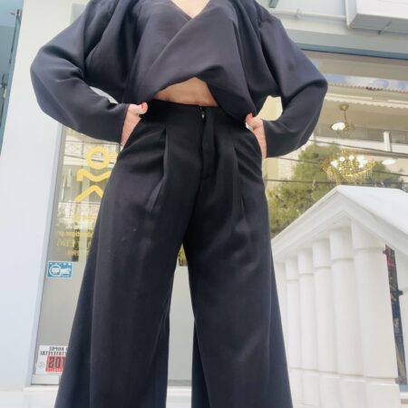 BLACK TWISTED BLOUSE -CKONTOVA