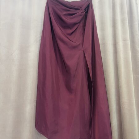 BORDEAUX MIDI WRAP SKIRT-CKONTOVA