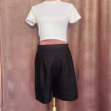 BROWN LINEN SHORTS-WHITE LINEN SHORTS -BLACK LINEN SHORTS CKONTOVA