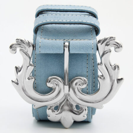 VICTORIAN GATE ΔΕΡΜΑΤΙΝΗ ΓΥΝΑΙΚΕΙΑ ΖΩΝΗ SUEDE ΓΑΛΑΖΙΑ-LEATHER TWIST