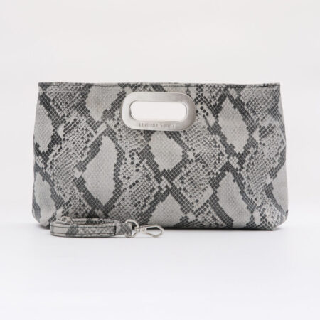 GOT HER ΔΕΡΜΑΤΙΝΗ CLUTCH ΤΣΑΝΤΑ ΦΙΔΙ ΛΕΥΚΟ-LEATHER TWIST