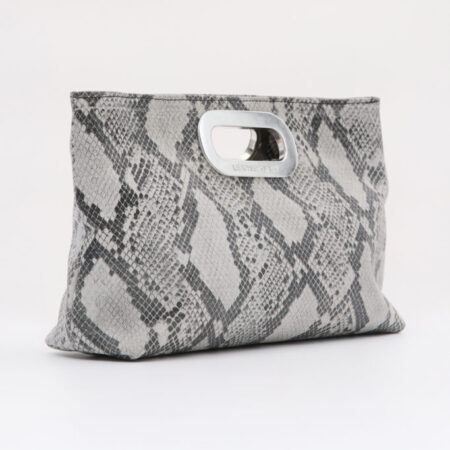 GOT HER ΔΕΡΜΑΤΙΝΗ CLUTCH ΤΣΑΝΤΑ ΦΙΔΙ ΛΕΥΚΟ-LEATHER TWIST