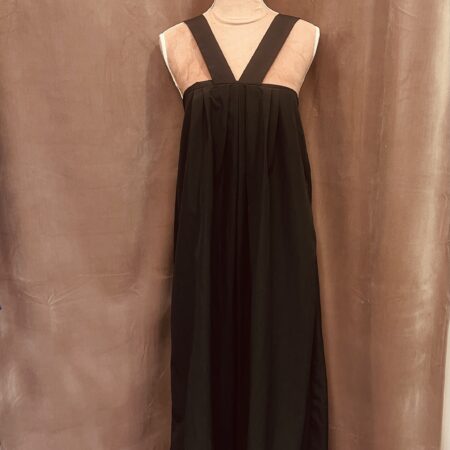 BLACK HALTER A LINE LONG DRESS-CKONTOVA