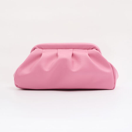 DIMI ΔΕΡΜΑΤΙΝΗ CLUTCH ΤΣΑΝΤΑ ΡΟΖ-LEATHER TWIST