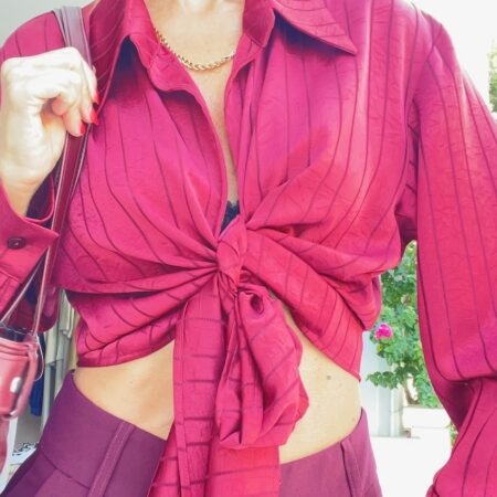 BORDEAUX SLINKY WRAP SHIRT-CKONTOVA