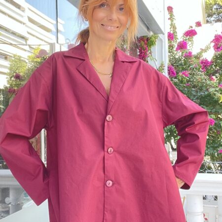 BORDEAUX COTTON LAPEL SHIRT-BLACK COTTON LAPEL SHIRT-WHITE COTTON LAPEL SHIRT - CKONTOVA