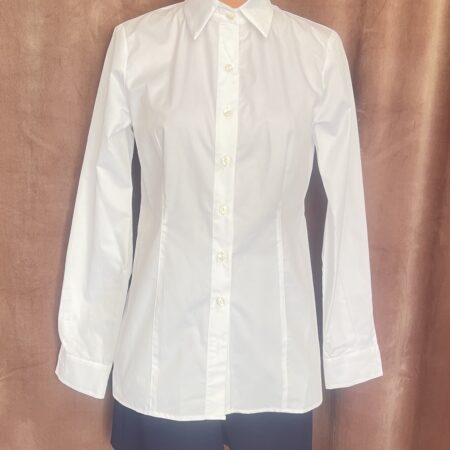 WHITE COTTON FITTED SHIRT-CKONTOVA