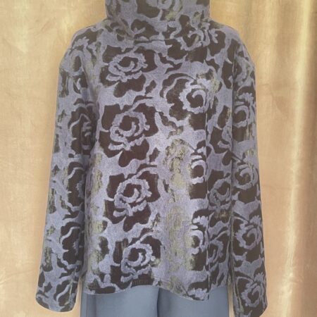 BLUE HIGH NECK KNIT TOP -BORDEAUX HIGH NECK KNIT TOP- CK0NTOVA