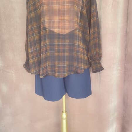 SHEER PLAID BLOUSE AS SEEN-CKONTOVA