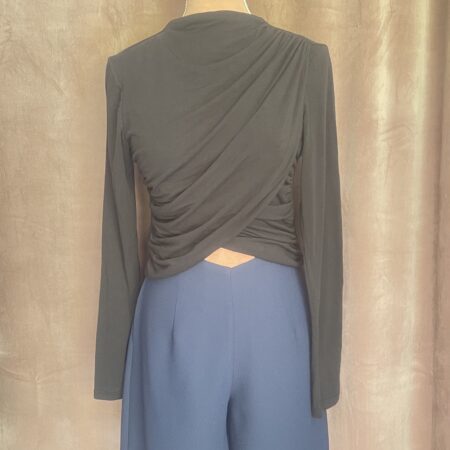 BORDEAUX CROSSOVER DRAPED TOP -WHITE CROSSOVER DRAPED TOP-BLACK CROSSOVER DRAPED TOP -ckontova