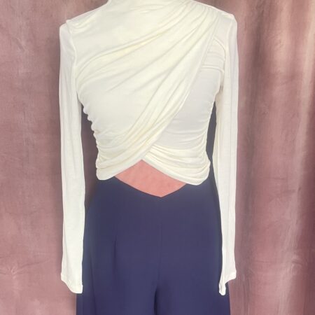 BORDEAUX CROSSOVER DRAPED TOP -WHITE CROSSOVER DRAPED TOP-BLACK CROSSOVER DRAPED TOP -ckontova