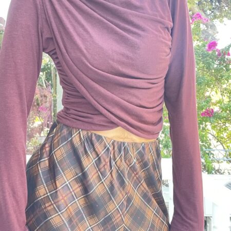 BORDEAUX CROSSOVER DRAPED TOP -WHITE CROSSOVER DRAPED TOP-BLACK CROSSOVER DRAPED TOP -ckontova