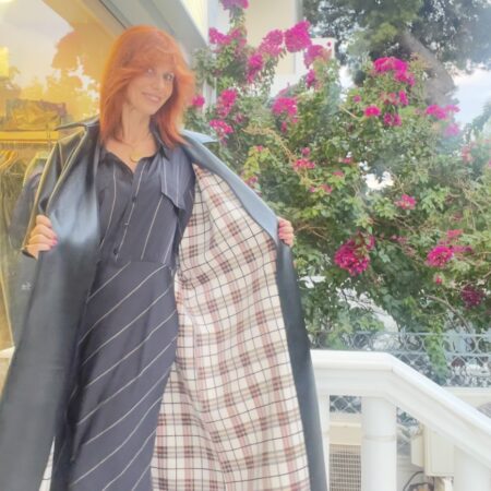 BLACK LEATHER TRENCH-CKONTOVA